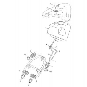 Benzinetank - Tankvlotter - Vacuümkraan Yamaha Jog-R 50 2-takt AC