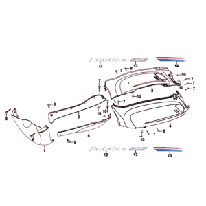 Motorschermen - Zijskirts - Onderspoiler Sym Fiddle II Euro 4 (WH-006) White