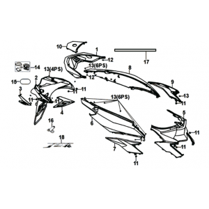 Beplating Sym Jet 14 125I E4 White (WH-006)