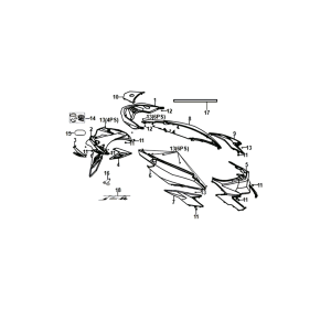 Motorschermen - Achterlicht - Achterspatbord Sym Jet 14 white (WH-006)