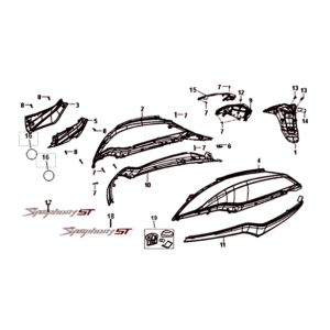 Beplating Sym Symphony ST 200I Black/ Silver (BK-001C/S-882S)