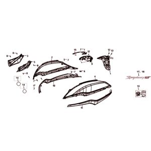 Motorschermen - Achterlicht - Achterspatbord Sym Symphony ST Euro 4 Blue