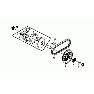 Variateur - V-snaar Sym Orbit II Euro 4 Mat Gray