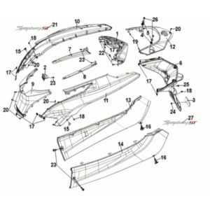 Body Cover - Tail Light Sym Symphony ST 125i LC E5 Grey (GY-010U)