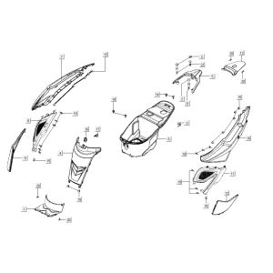Body cover luggage box Kymco Super8 R E5 BLAUW