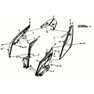 Body cover Sym E-XPRO 45KM/U 2020-2021 Gray (GY-010U)