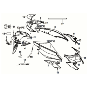 Body cover Sym Jet 14 125I LC E5 2021-2024 BROWN (BR-497U)