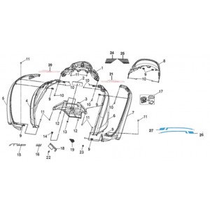 Body cover Sym Mio 50I E5 Matt Black (BK007U/BK001C)
