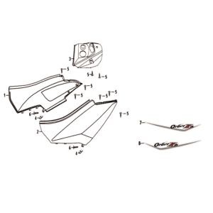 Body cover Sym Orbit II 125i E4 JET BLACK (BK-7C)