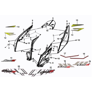 Body cover Sym Orbit III 50 E5 Dutch White (WH-006)