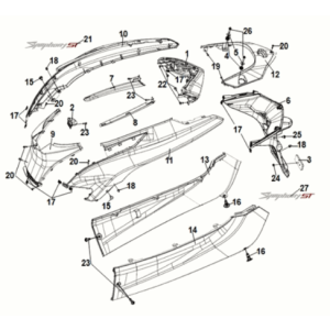 Body cover tail light Sym Symphony ST E5 Gray / Red (GY-010U