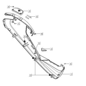 Motorscherm links Niu M1 geel