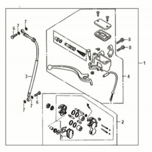 Remklauw - Remcilinder - Remleiding Sym Jet 14 50i Euro 5