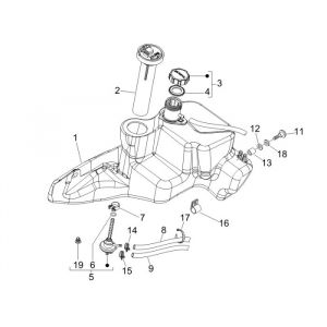 Benzinetank - Tankvlotter - Vacuümkraan Piaggio Fly 50 2-takt AC