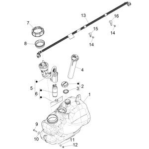 Benzinetank - Tankvlotter - Benzinepomp Piaggio MP3 350 Maxi Sport ABS Euro 4 2018-2020
