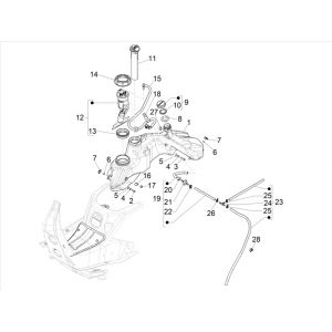 Benzinetank - Tankvlotter - Benzinepomp Vespa GTS 300 HPE 4V IE ABS Euro 4 2019