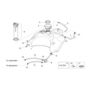 Brandstoftank II Aprilia SR 50 H2O ie+carb 2004-2009