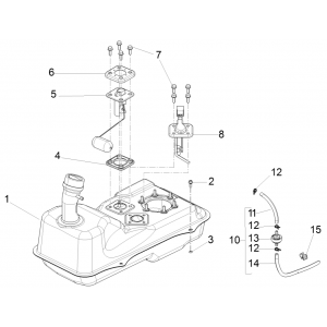 Benzinetank - Tankvlotter - Benzinepomp Piaggio Fly 125 IE 4-takt 3V Euro 3