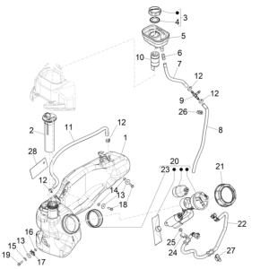 Benzinetank - Tankvlotter - Benzinepomp Piaggio Liberty 50 4-takt AC IGET 3V Euro 5