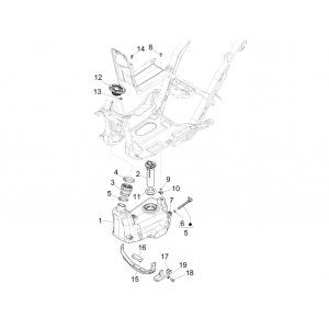 Benzinetank - Tankvlotter - Vacuümkraan Piaggio NRG Power DD 50 2-takt LC 2007-2017