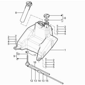Benzinetank - Tankvlotter - Vacuümkraan Piaggio Typhoon 50 2-takt Euro 3 2011