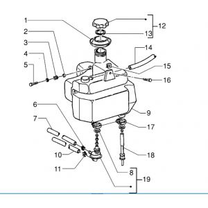 Benzinetank - Tankvlotter - Vacuümkraan Piaggio Zip RST 50 2-takt AC
