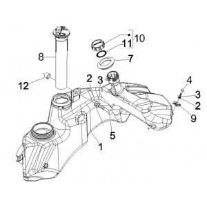 Benzinetank - Tankvlotter - Benzinepomp Vespa GTS 250 ie 2005-2009 (met ABS)