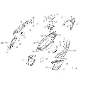 Motorschermen - Helmbak - Achterdrager Agility 16+ 125 Mat Metallic Silver