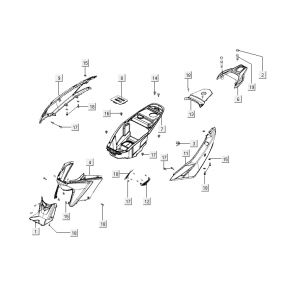 Motorschermen - Helmbak - Achterdrager Kymco City 16' 4-takt zwart