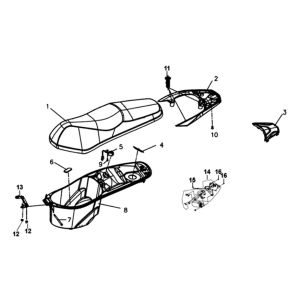 Zadel - Helmbak - Achterdrager Sym Symphony ST Blue