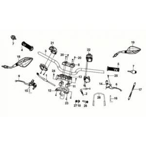 Stuur - Handvatten - Remhevel -Gaskabel - Spiegels Sym Fiddle ll Euro 5