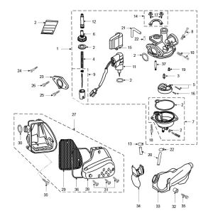 Carburateur- Luchtfilter Peugeot Speedfight 2 50 2-takt AC Euro2