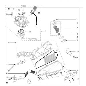 Carburateur- Luchtfilter Peugeot Speedfight 3 50 4-takt AC