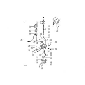 Carburateur - Choke Kymco Dink 50 2-takt LC zilver