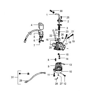 Carburateur onderdelen Gilera Runner 50 2-takt LC 1998-2005