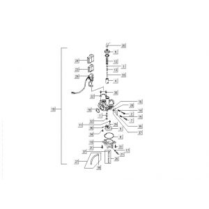 Carburateur Kymco DJ 2-takt Zilver