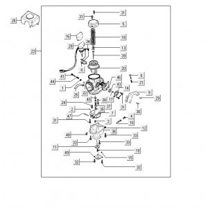 Carburateur Kymco Vitality 50 4-takt AC antraciet