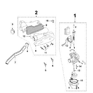 Carburateur Peugeot Speedfight 3 50 2-takt AC Zwart