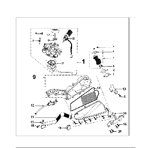 Carburateur Peugeot Speedfight 4 50 4-takt AC Roodzwart