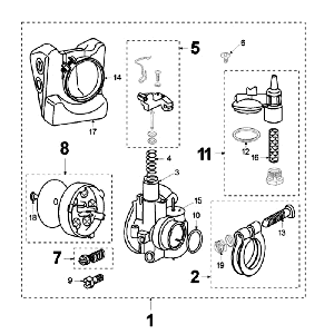 Carburateur Peugeot Vogue Zwart