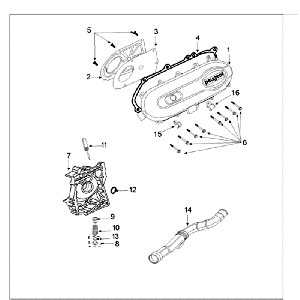 Carterdeksel Peugeot Ludix 14 zwart