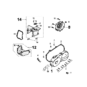 Carterdeksel Peugeot Speedfight 4 50 4-takt AC Roodzwart