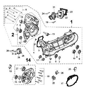 Carter Peugeot Jet Force 50 2-takt LC wit