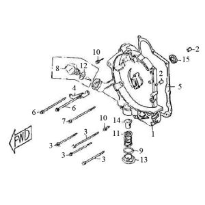 Carterhelft rechts - Oliefilter - Peilstok Lintex Retro 125
