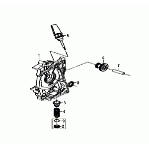 Carterhelft rechts - Oliefilter - Peilstok Sym Mio 50i
