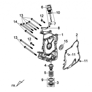 Carter rechts / start motor Sym Fiddle II 125S