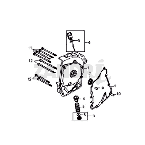 Carterhelft rechts - Oliefilter - Peilstok Sym Orbit (BU289) blue