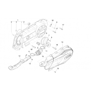 Carterdeksel Piaggio Liberty 50 4-takt AC IGET 3V Euro 4