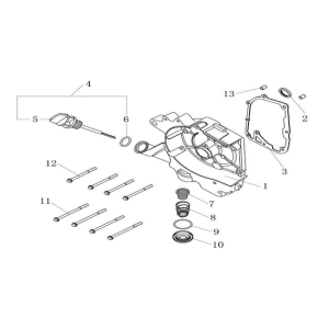 Carterhelft rechts - Oliefilter - Peilstok China Ape 50 wit