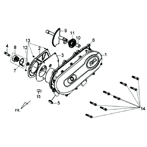 Carterdeksel - Kickstarteras Sym Jet 4 (R086) red